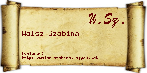 Waisz Szabina névjegykártya